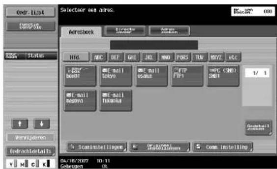 Océ CS250 - Druk op [Adresboek]. - 1