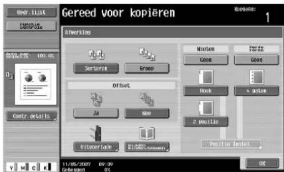 Océ CS250 - De uitvoerlade selecteren - 2