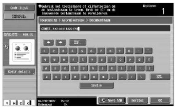 Océ CS250 - Het gescande document opslaan in een gebruikersbox (functie "Opslaan in mailbox") - 6