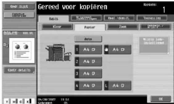 Océ CS250 - Een aangepast papierformaat opslaan (instellingen "Aangepast format") - 2