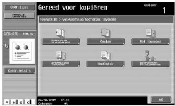 Océ CS250 - Druk op [Vel invoegen]. - 1