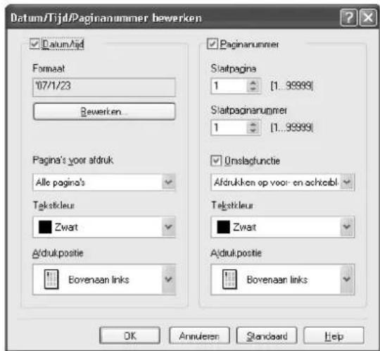 Océ CS250 - De datum en paginanummers afdrukken - 1