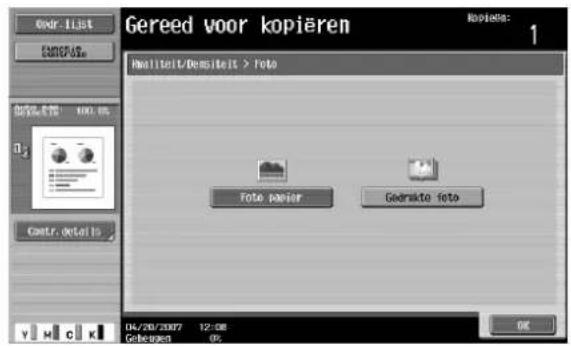 Océ CS250 - Een instelling voor origineel type selecteren - 4