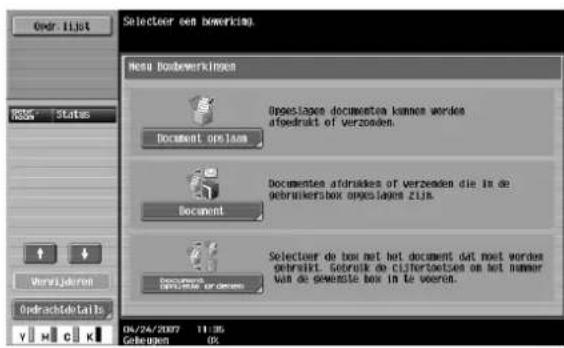 Océ CS250 - Druk op [Document opnieuw ordenen]. - 1