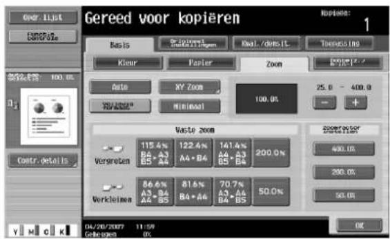 Océ CS250 - De kopie een weinig verkleinen (instelling "Minimaal") - 2
