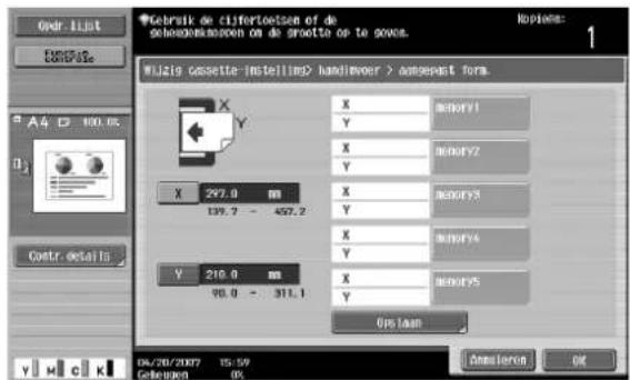 Océ CS250 - Een aangepast papierformaat opslaan (instellingen "Aangepast format") - 4