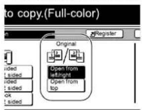 Océ OP31C - De inbindrichting van de originelen opgeven. - 1