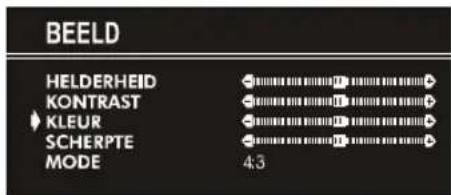 BEELD HELDERHEID KONTRAST ♦ KLEUR SCHERPTE MODE 4:3