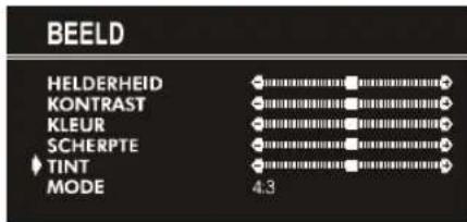 BEELD HELDERHEID KONTRAST KLEUR SCHERPTE TINT MODE 4.3