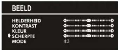 BEELD HELDERHEID KONTRAST KLEUR ♦ SCHERPTE MODE 4:3