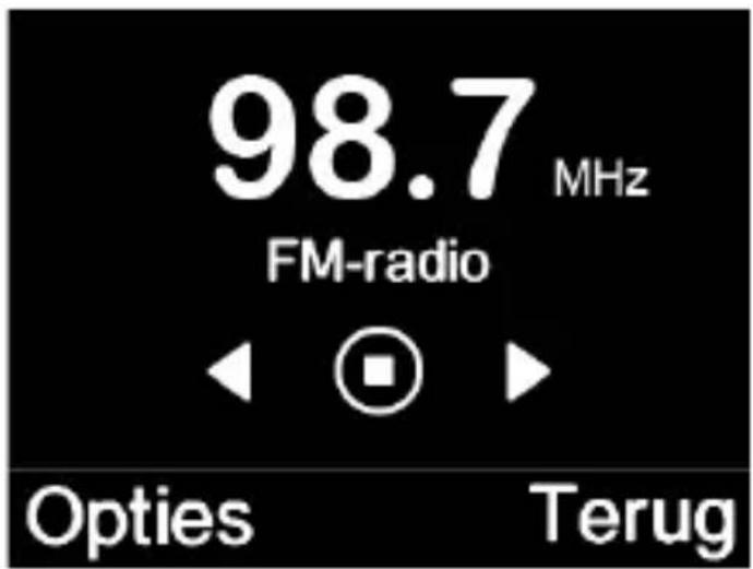 98.7 MHz FM-radio Opties Terug