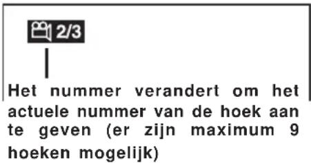 2/3 Het nummer verandert om het actuele nummer van de hoek aan te geven (er zijn maximum 9 hoeken mogelijk)