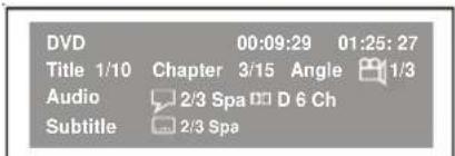 DVD 00:09:29 01:25:27 Title 1/10 Chapter 3/15 Angle 1/3 Audio 2/3 Spa D 6 Ch Subtitle 2/3 Spa