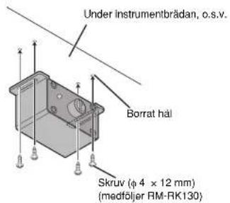 Under instrumentbrådan, o.s.v. Borrat håll Skruv (φ 4 × 12 mm) (medföljer RM-RK130)