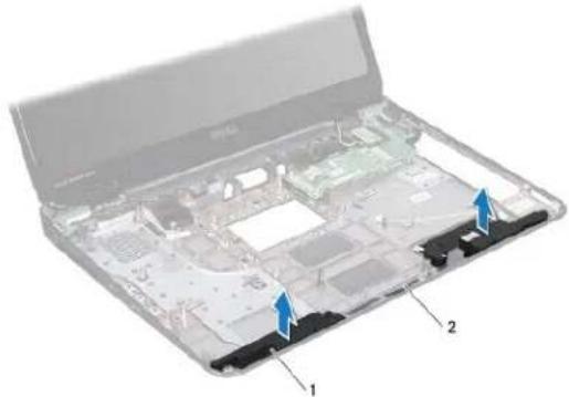 DELL Inspiron M5010 - De luidsprekers verwijderen - 1