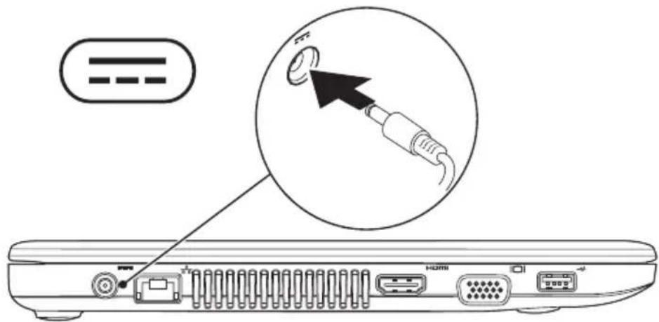 DELL Inspiron 1370 - De netadapter aansluiten - 1