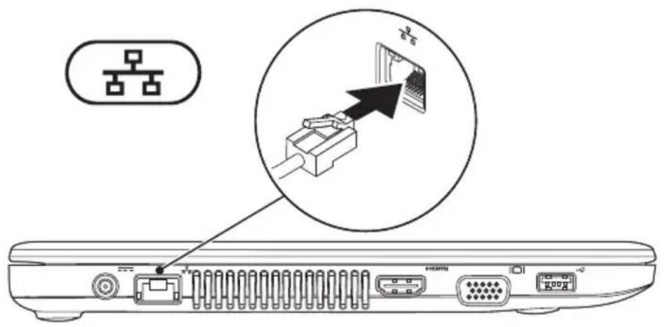 DELL Inspiron 1370 - Sluit de netwerkkabel aan (optioneel) - 1