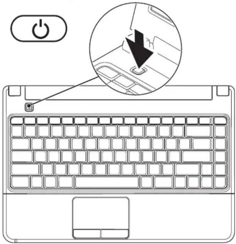 DELL Inspiron 1370 - Druk op de aan/uit-knop. - 1