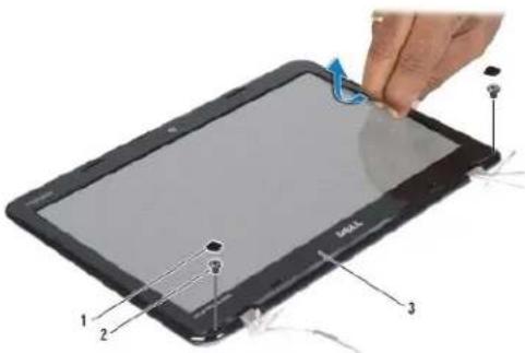 DELL Inspiron 1120 - Het montagekader van het beeldscherm verwijderen - 1