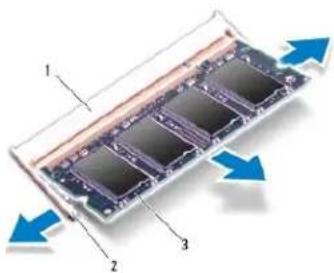 DELL Inspiron 1120 - De geheugenmodule(s) verwijderen - 2