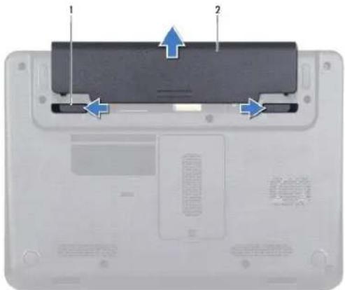 DELL Inspiron 1120 - De batterij verwijderen - 1