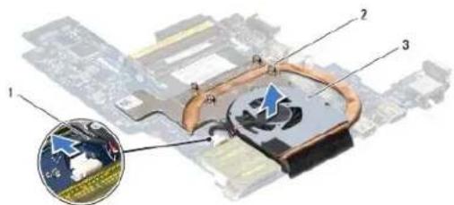 DELL Inspiron 1120 - De warmteafleider van de processor verwijderen - 1