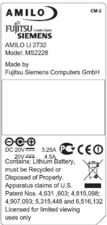 FUJITSU SIEMENS Amilo Li2732 - Technischegegevens - 1
