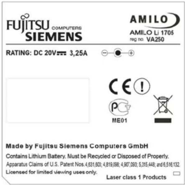 FUJITSU SIEMENS Amilo Li 1720 - Technischegegevens - 1