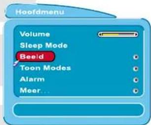 Hoofdmenu Volume Sleep Mode Beeld Toon Modes Alarm Meer...