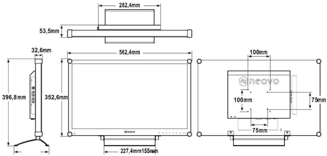 AG Neovo X-22 - Afmetingen X-24 - 1
