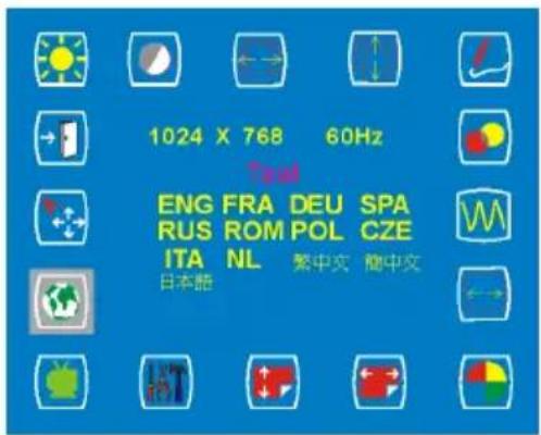 1024 X 768 60Hz ENG FRA DEU SPA RUS ROM POL CZE ITA NL 繁中文 简中文 日本語
