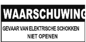 WAARSCHUWING GEVAAR VAN ELEKTRISCHE SCHOKKEN NIET OPENEN