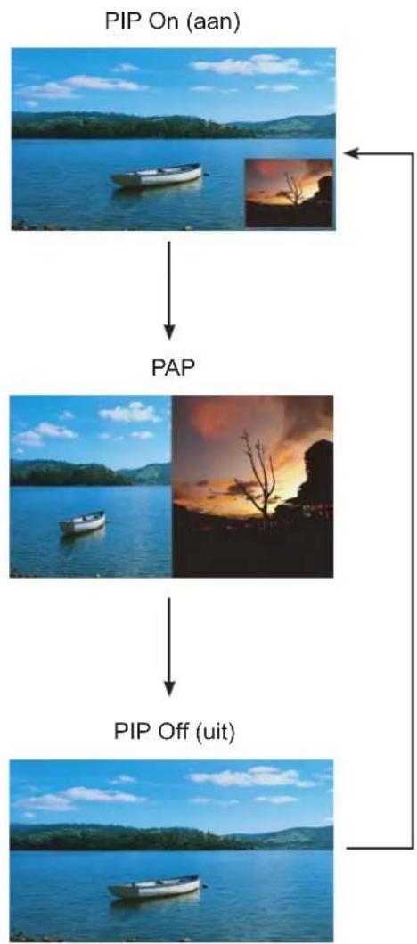 graph TD A["PIP On (aan)"] --> B["PAP"] B --> C["PIP Off (uit)"]