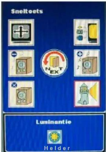 Sneltoets N EX T Luminantie Helder