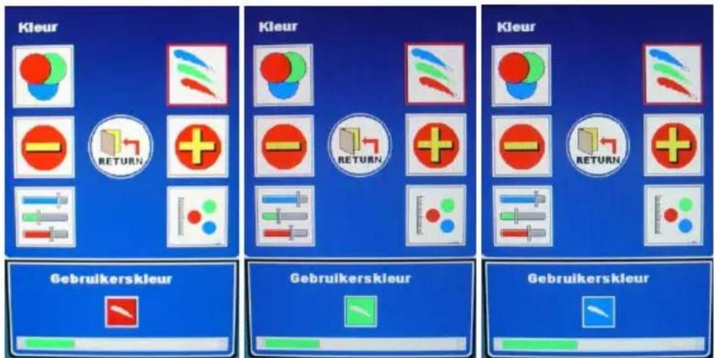 Kleur Kleur Kleur Gebruikerskleur Gebruikerskleur Gebruikerskleur