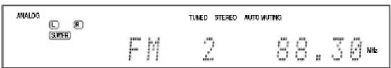 ANALOG L R SWER TUNED STEREO AUTO MUTING FM 2 88.34 MHz