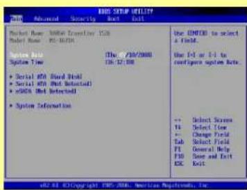 TARGA Traveller 1591 - BIOS Setup-menu - 1