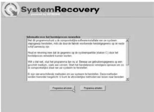 TARGA Traveller 1591 - Het systeem herstellen met de systeemherstelsoftware - 1