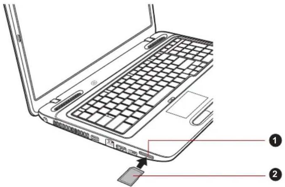 TOSHIBA L670D - Een geheugenmedium plaatsen - 1