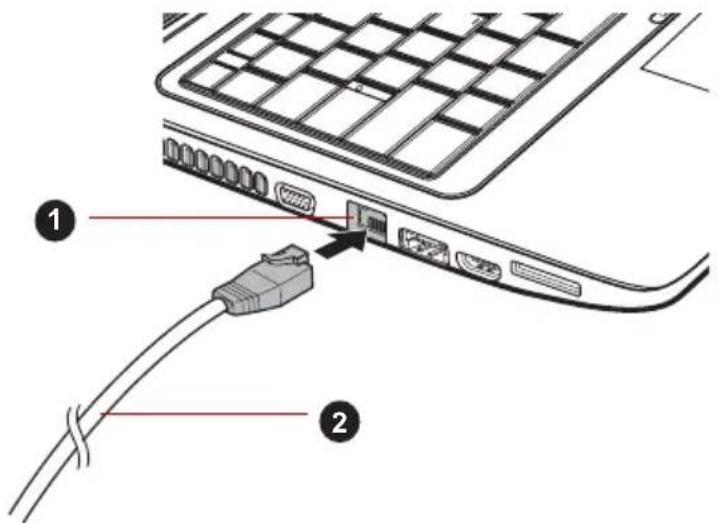 TOSHIBA L670D - De LAN-kabel aansluiten - 2