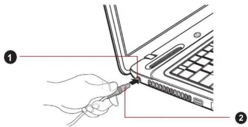 TOSHIBA L670D - De netadapter aansluiten - 5