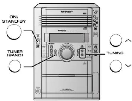 ON/ STAND-BY TUNER (BAND) SHARP SCO TUNING