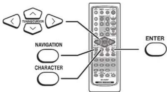 TUNING/CURSOR NAVIGATION CHARACTER ENTER