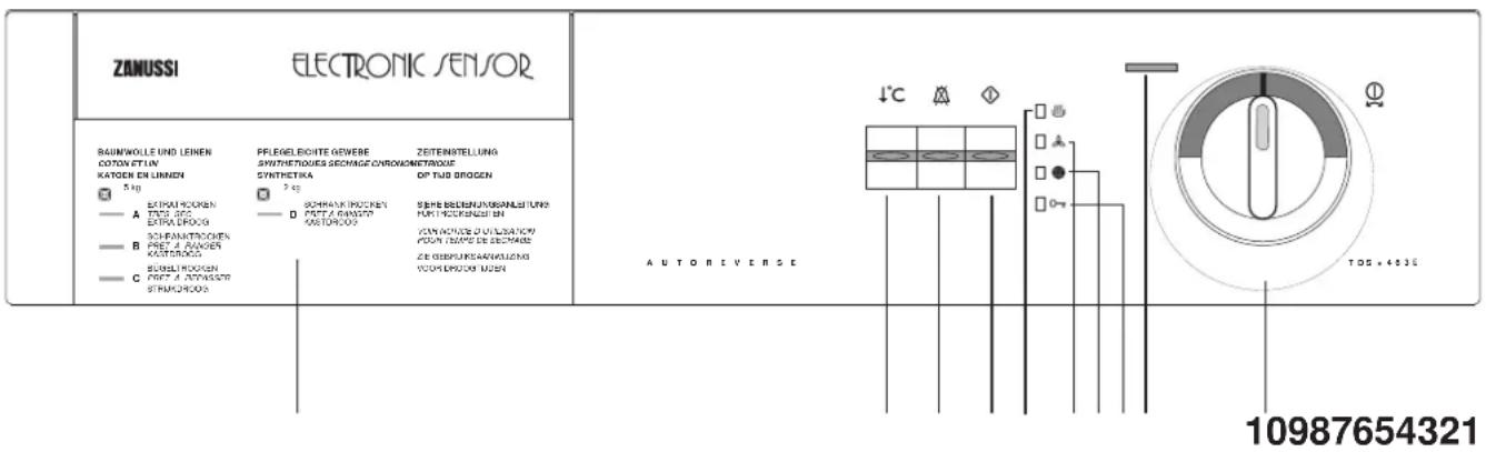 Zanussi-Electrolux TDS 463 E - Bedieningspaneel - 1