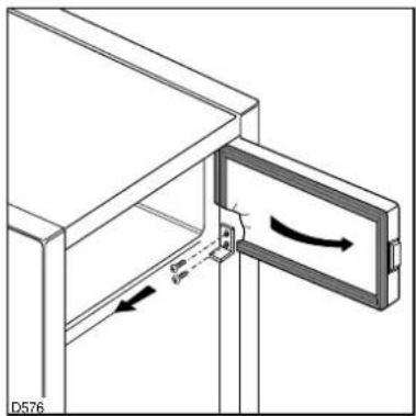 FRIGIDAIRE 5303 E - Omkeren van de draairichting van het deurtje - 1