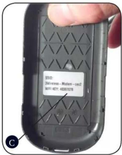SSID: 3Wireless - Modem - cec2 WiFi KEY: 40007078