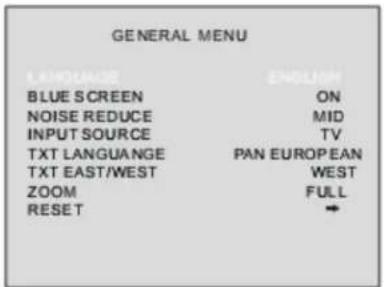 LENCO DVT-194 - ALGEMEEN MENU (GENERAL) - 1