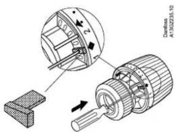 DANFOSS RA 2982 - Begrenzing en blokkering van het instelbereik - 1