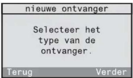 nieuwe ontvanger Selecteer het type van de ontvanger. Terug Verder