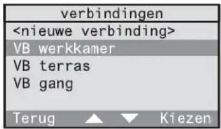verbindingen VB werkkamer VB terras VB gang Terug ▲ ▼ Kiezen